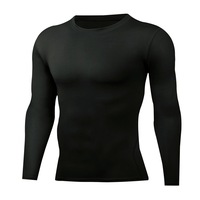 Toptan gerilebilir dayanıklı erkek spor sıkıştırma uzun kollu T Shirt