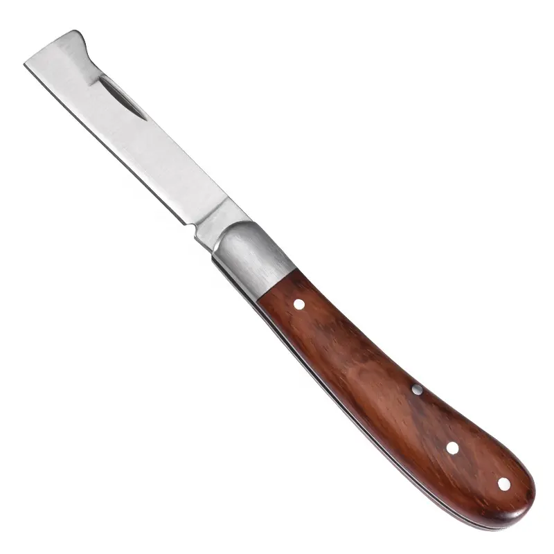 कलम बांधने का काम चाकू नवोदित जेब Foldable चाकू उद्यान छंटाई के लिए लकड़ी के हैंडल के साथ काटने के उपकरण