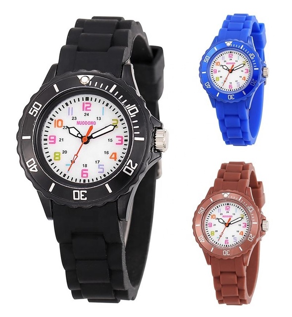 Fashion Colorful Kids Boys Girls Children Jelly Candy Silicone Rubber Watches New Wholesale Gift Quartz Party Watches