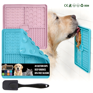 <span class=keywords><strong>Tapis</strong></span> à lécher personnalisé pour <span class=keywords><strong>chien</strong></span> et chat, lot <span class=keywords><strong>de</strong></span> 2, avec ventouse, gamelle anti-glouton pour animaux, <span class=keywords><strong>tapis</strong></span> à lécher en silicone pour soulager l'anxiété des chiens - Product Image 1