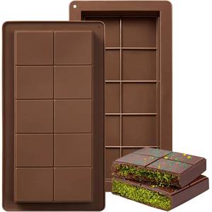 MUYULINS Dubai Chocolate Mold, deep and thick <b>silicone</b> mold, used for filling large chocolate candy bars - Product Image 1