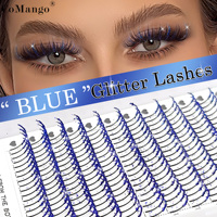 CoMango Extensions de cils scintillantes effet fée, à pointes colorées, brillantes, courbure C D, en faux vison, vente en gros
