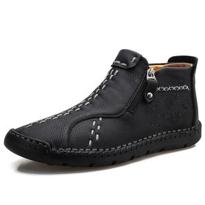 Bottes pour hommes, bottes décontractées d'automne et d'hiver, chaussures à fermeture éclair, chaussures de créateur tendance, bottes mi-hautes à enfiler, imperméables, chaudes, fourrées, bottes de neige pour hommes - Product Image 2