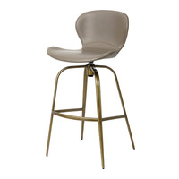 Tabouret de bar en bambou avec dossier haut pivotant, pour usage domestique, style moderne, luxe léger, couleur bronze antique, modèle design, style européen HD-7313D