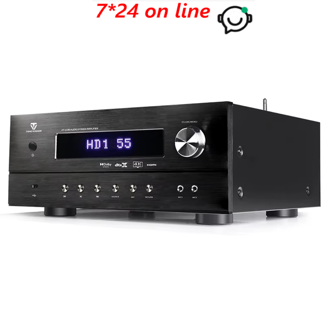 Winner AT-2180 High-Power 5.1.2 Channel AV Amplifier, Bt Home Theater & Karaoke Receiver for Immersive Audio
