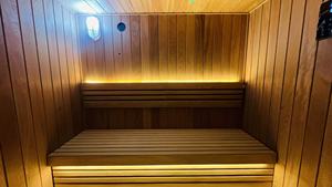 Sauna a Vapore Moderna Finlandese Personalizzata per Esterni in Legno di Cedro Rosso con Stufa Elettrica a Infrarossi per Tutto il Corpo - Product Image 6