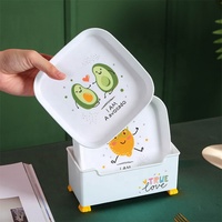 Assiettes en plastique PP avec logo personnalisé pour enfants, ensembles d'assiettes de fruits, table de cuisine, plateau à ordures, plateau à cracher en os