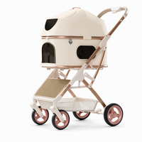 Poussette légère et portable pour animaux de compagnie, avec poignée et sangle détachables, pliage à un bouton, amortisseur de chocs, pour chiens et chats, idéale pour l'extérieur