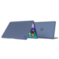 Étui pour ordinateur portable transparent à motif rayé pour MacBook Neo, coque rigide anti-traces de doigts