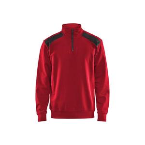 BLAKLADER - 335311585699XL Sweat-shirt 2 tons demi-zip Rouge/Noir-EAN 7330509596975 WORK HOODIES - Product Image 1