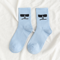 Printemps et automne Jacquard personnalisé INS Funny Expression Student Pure Cotton Chaussettes mi-longues pour hommes