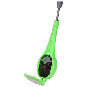 Infuseur à thé en vrac portable en plastique réutilisable avec piston en silicone intégré, vente en gros personnalisée - Product Image 4