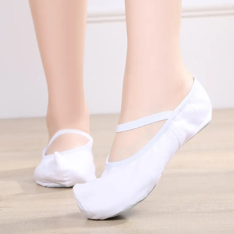 Zapatos de baile coreanos para adultos, zapatillas blancas de baile clásico para practicar ballet en interiores, venta al por mayor
