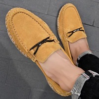 Mocassins classiques pour hommes, cousus main, en cuir de vachette pleine fleur, confort optimal à chaque port, faciles à enfiler – Nouveauté très prisée