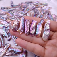 Perles en vrac granulaires, perles baroques violettes non percées, perles Biwa, perles d'eau douce naturelles, 15-25 mm de long et de large, pour DIY, nail art, semi-finies