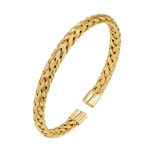 Nuovo Bracciale da Uomo a Polsino Aperto in Acciaio Inossidabile <span class=keywords><strong>con</strong></span> <span class=keywords><strong>Filo</strong></span> Intrecciato Espandibile Fatto a Mano in Stile Romano - Product Image 3