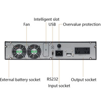 Huayu HY-UR1101S 1kVA/1kW Onduleur en ligne haute fréquence à montage en rack certifié ISO/CE avec écran LCD, entrée 110-300VAC, temps de transfert 0-4ms