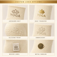 Chaussettes de sport en coton pour femmes, avec logo personnalisé, antidérapantes, pour le yoga, le pilates, le ballet, chaussettes athlétiques à volants, chaussettes personnalisées