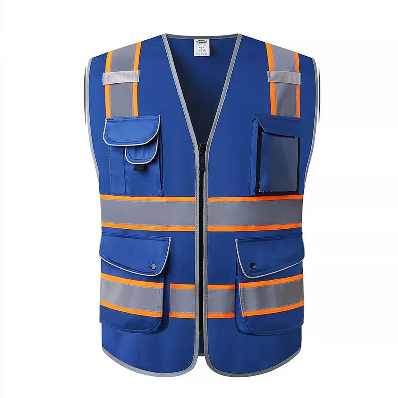 High Visibility Multi-Pocket Reflective Safety Jacket & Work Vest, Hi ...