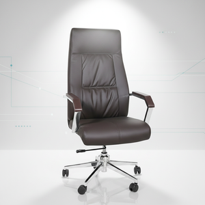 Chaise de bureau de direction Sinonis en cuir PU, pivotante, réglable en hauteur, chaise de patron moderne avec roulettes universelles - Product Image 1