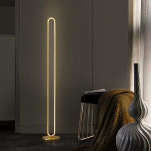 Hiện đại đứng ánh sáng lớn công nghiệp rỗng hình bầu dục Loại đồng Đèn sàn cho phòng khách trang trí nội thất - Product Image 4