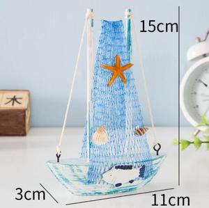 Modèle de <span class=keywords><strong>voilier</strong></span> miniature de 15 cm, décoration d'intérieur, style <span class=keywords><strong>méditerranéen</strong></span>, <span class=keywords><strong>petit</strong></span> bateau de pêche, décoration de bateau miniature - Product Image 4