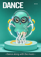 Calmar électrique dansant, simulation de danse magique, animaux, jouets en plastique pour l'éducation précoce - Pieuvre et méduse amusantes