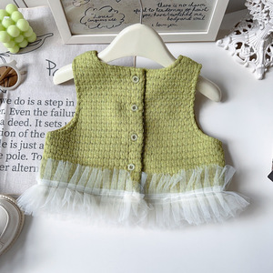 Ensemble deux pièces pour <span class=keywords><strong>bébé</strong></span> <span class=keywords><strong>fille</strong></span>, style princesse coréenne, printemps automne, nouveau, veste en maille occidentale, pantalon, fibre de polyester - Product Image 3