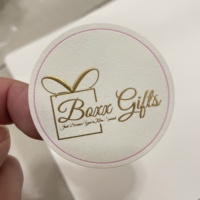Impresión personalizada de lámina de oro 3D en relieve etiqueta de marca de negocios Logotipo de sellado pegatina para papel tisú/papel de regalo