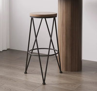 Tabouret de bar commercial réglable en métal, style nordique moderne et luxueux, avec dossier pour bar à thé ou comptoir d'accueil