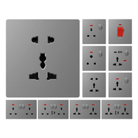 Interruptor de pared con toma de corriente para decoración del hogar, estándar británico BS1363, 10A, 250V~, con panel ultrafino IP16