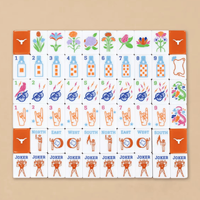 Ensemble de Mahjong Américain University of Texas Longhorns, 160 tuiles, Orange Brûlé, pour Anciens Étudiants Universitaires, Gravé Bevo