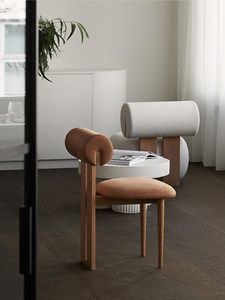 <span class=keywords><strong>Chaise</strong></span> de salle à manger en bois massif et <span class=keywords><strong>tissu</strong></span>, style Wabi-sabi, décontractée, simple, luxe léger, nordique, moderne, vintage, pour la maison - Product Image 6