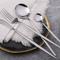 Meilleure vente couteau à Dessert en acier inoxydable 18/10 fourchette cuillère couverts ustensiles de cuisine argenterie pour barbecue de fête 5.01 Rev