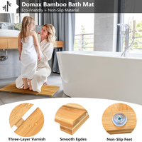Tapis de bain pour douche de luxe, antidérapant, en bambou, robuste, imperméable, tapis de salle de bain pour usage intérieur ou extérieur