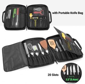 Free Sample Custom Heavy Duty Polyester Chef Knife <b>Roll</b> Bag <b>Kitchen</b> Tool Bag for Knives Cutlery Storage Carrier <b>Holder</b> Bag - Product Image 4