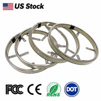 Kingshowstar Lampu Roda 4pcs 10 Baris Warna Putih Bersih Aksesoris Off-Road 12V Kit Lampu Roda 10 Baris yang Ditingkatkan untuk Truk