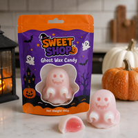 Halloween Spookwasgoedjes 100g Enkel Stuk Vloeibare Vulling Spookachtige 3D Kauwgom Snoepjes