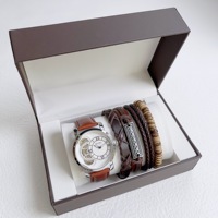 Montres mécaniques EYKI de haute qualité, résistantes à l'eau, bracelet en cuir, ensemble montre et bracelet avec boîte