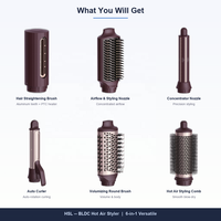 Lisseur et Brosse Coiffante Ionique Portable Professionnel 6-en-1 1200W Moteur BLDC 110 000 tr/min Outils de Coiffure