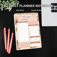 Carnet de notes personnalisable B5 en PVC à spirale avec suivi de l'auto-discipline et section de notes autocollantes pour le bureau et l'école