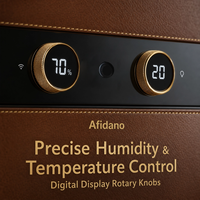 Humidor Électrique Intelligent Afidana L6 Supercar en Aluminium de Qualité Cabine, pour 1500 Cigares, Température Constante, Contrôlé par Application