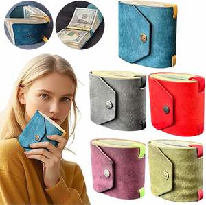 Cash Counting Clip PU Leather Magnetic Buckle Cash Wrap <b>Wallet</b> Money Clip <b>Wallet</b> for Cash Wrap Ideal for Men and Women - Product Image 1