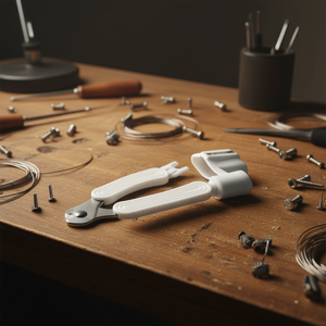Enrouleur de cordes de guitare en plastique blanc avec extracteur de broches de pont, outil pour l'entretien et la réparation de la guitare - Product Image 2
