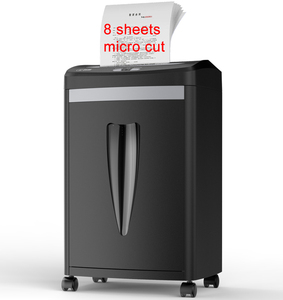 Déchiqueteuse <span class=keywords><strong>de</strong></span> documents confidentiels à micro-coupe personnalisable <span class=keywords><strong>de</strong></span> niveau P-5 haute sécurité, capacité 8 feuilles, pour bureau - Product Image 1