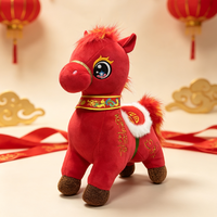 Peluche Cheval du Nouvel An Chinois Personnalisée OEM ODM, Adorable Poupée Cheval du Zodiaque en Peluche 100% Polyester, Logo et Taille Personnalisables pour Entreprises