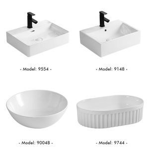 Sang trọng vuông hình chữ nhật màu trắng sứ phòng tắm gốm Vanity tàu chìm trên truy cập nghệ thuật rửa lưu vực với thiết kế hiện đại - Product Image 3