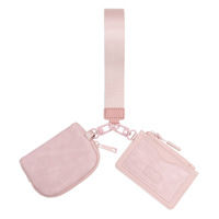 Nouvel Arrivage : Mini Pochette en PU et Nylon, Portefeuille en Cuir Tendance avec Double Dragonne, Porte-Monnaie Femme, Porte-Clés, Porte-Passeport et Porte-Cartes