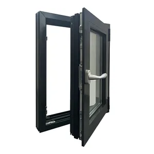 75 Aluminum Thermal-Break Casement Windows Modern Commercial Sound Insulation Double Glass with Double Glass for Buildings