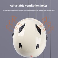Nouveau casque de moto demi-face certifié 3C, coque ABS, protection auditive chaude pour l'hiver, double visière, casque de sécurité pour vélo électrique, léger